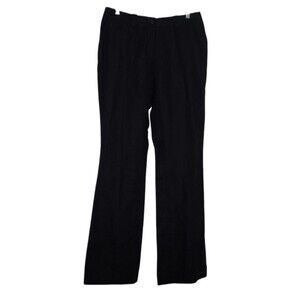 H&M Flare Leg Navy Blue Cotton Linen Blend Dress Pants Women's Size 8